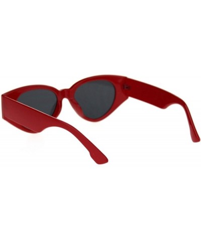 Womens Mod Thick Plastic Arm Cat Eye Retro Sunglasses - Red Black - CD18S4EA7TA $6.91 Cat Eye