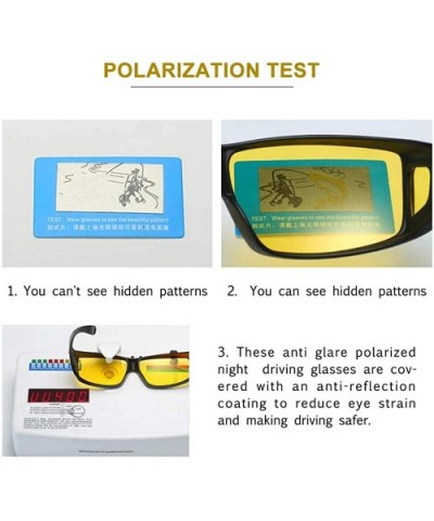 Night Driving Glasses Anti Glare Polarized Night Vision Glasses for Driving for Women Men - CT192HL9GY0 $9.98 Square