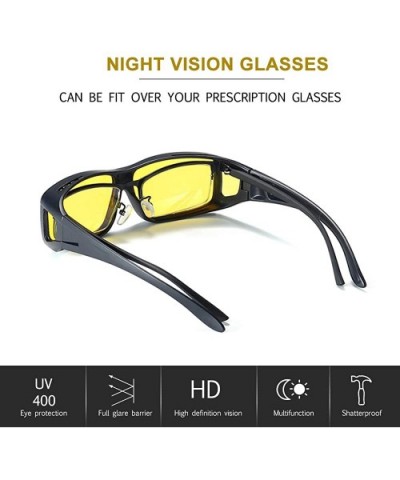 Night Driving Glasses Anti Glare Polarized Night Vision Glasses for Driving for Women Men - CT192HL9GY0 $9.98 Square