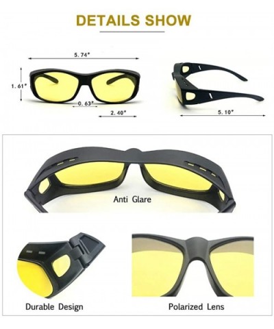 Night Driving Glasses Anti Glare Polarized Night Vision Glasses for Driving for Women Men - CT192HL9GY0 $9.98 Square