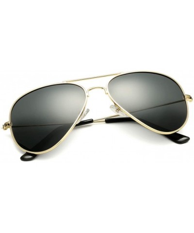Polarized Aviator Sunglasses for Men Women Classes Metal Frame Mirror UV400 Sun Glasses - A1 Gold Frame/Grey Lens - CN19467R7...