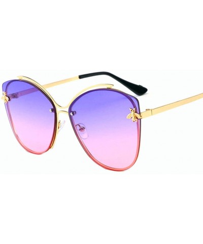 Frameless Sunglasses for Women Men Occident Sunglasses Wild Cute Bee Sun Glasses - 4 - CQ18TZIHR93 $16.19 Aviator