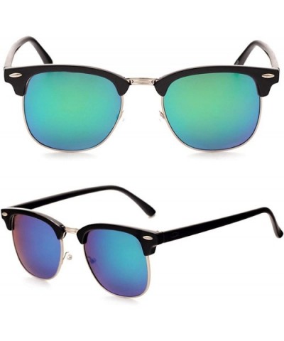 Polarized Semi-RimlSunglasses Women/Men UV400 Classic Brand Designer Retro Oculos De Sol Gafas - C6 Black Blue - CI1984A8DK6 ...