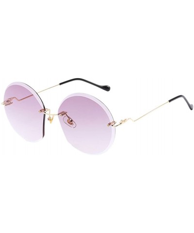Fashion Ocean Color Eyeglasses Metal Frame Sunglasses for Women Round Retro - Gray - CE1808HDL59 $9.60 Round