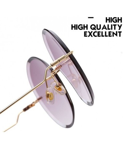 Fashion Ocean Color Eyeglasses Metal Frame Sunglasses for Women Round Retro - Gray - CE1808HDL59 $9.60 Round