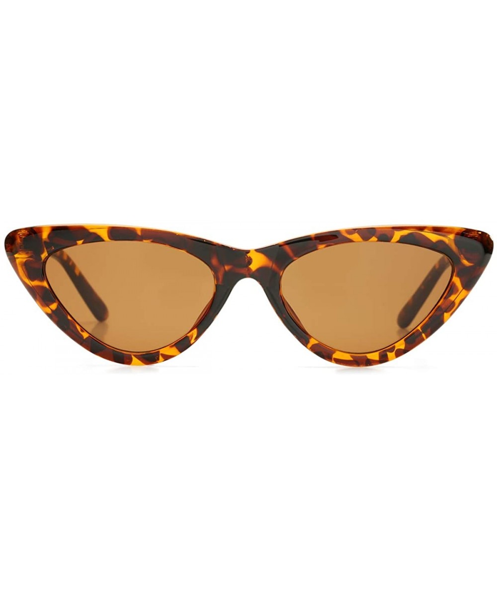 Retro Vintage Cat Eye Sunglasses for women Clout Goggles Composite Frame - A011 Leopard/Brown - CV18T8ZUXD7 $8.64 Goggle