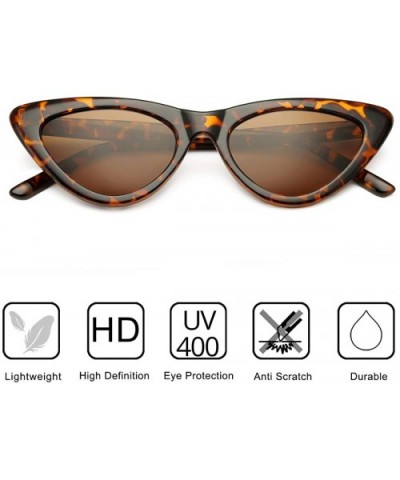 Retro Vintage Cat Eye Sunglasses for women Clout Goggles Composite Frame - A011 Leopard/Brown - CV18T8ZUXD7 $8.64 Goggle