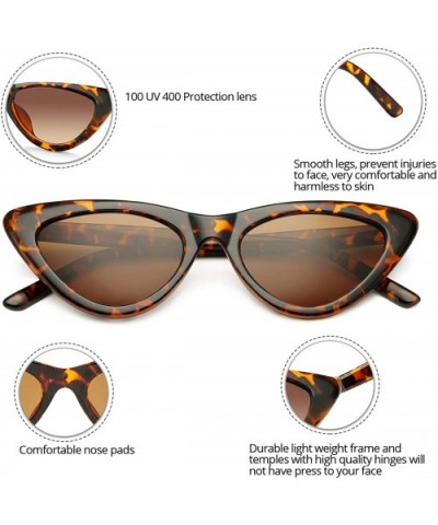 Retro Vintage Cat Eye Sunglasses for women Clout Goggles Composite Frame - A011 Leopard/Brown - CV18T8ZUXD7 $8.64 Goggle