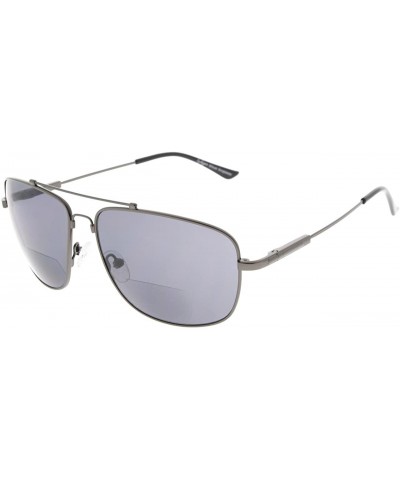 Memory Bifocal Sunglasses Bendable Titanium Reading Sunglasses - Gunmetal Frame Grey Lens - C918035A9X2 $24.48 Rectangular