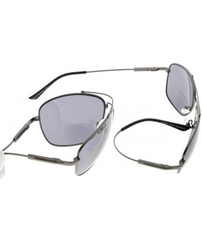 Memory Bifocal Sunglasses Bendable Titanium Reading Sunglasses - Gunmetal Frame Grey Lens - C918035A9X2 $24.48 Rectangular