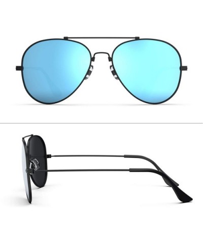 Aviator Polarized Sunglasses for Men Women Mirrored Lens Metal Frame Glasses with Spring Hinges PA600 - CB194EI9EIY $26.28 Av...