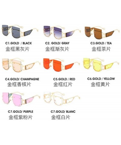 new frameless windproof personality men and women brand fashion trend sunglasses UV400 - Purple - C418ALMNAD8 $10.48 Square