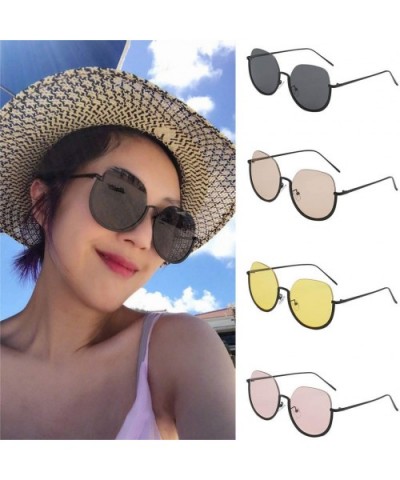 Retro Polarized Sunglasses Stylish Half Frame Clout Goggles Eyewear Rimless Aviator Sun Glasses for Women Men - CC199HM6L6R $...