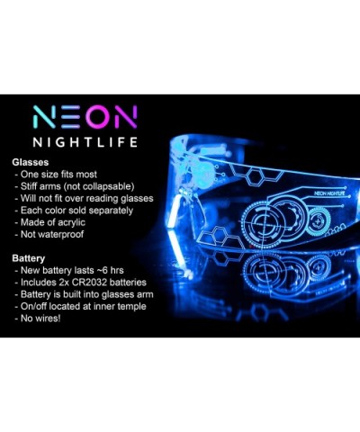 LED Light Up Glasses- Cyberpunk Goggles- Rezz Visor Robocop Futuristic Electronic Lights - Blue V2 - CN18GC9TXGN $25.78 Goggle