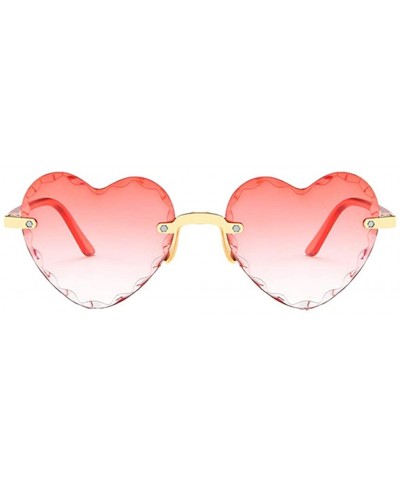 Unisex Fashion Men Women Eyewear Casual Heart Shaped Frameless Sunglasses - F - CA190KZ8EU0 $5.67 Shield