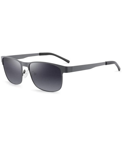 Easy to carry metal frame polarized UV400 polarized men's sunglasses - Photochromic Gray Lens With Black Frame - C7190MHWYI9 ...