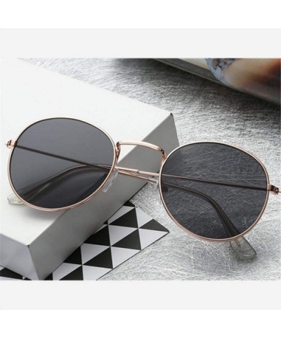 Fashion Women Round Sunglasses Retro Brand Design Men Coating Silver Green - Silver Green - CK18YZWDDYK $7.57 Round