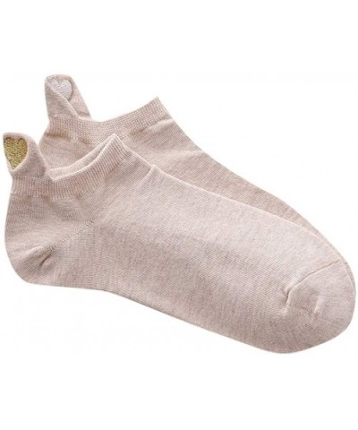 Women Fashion Cotton Socks Casual Irregular Heart Cotton Socks Sport Short Cute Gift Sock - Khaki - C118YKXSIGX $6.09 Sport