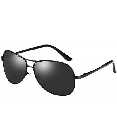 Sports Sunglasses - UV400 Goggles Driving Eyewear Horn Rimmed - Black Frame/Blackgray Lens - CF18RL6DGWY $7.73 Goggle