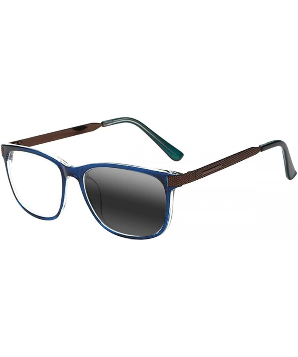 Transition Photochromic Men Women Fashion Reading Glass Retro UV400 Anti-UV Reader - Blue - CI18Z7E9S2R $11.70 Rectangular