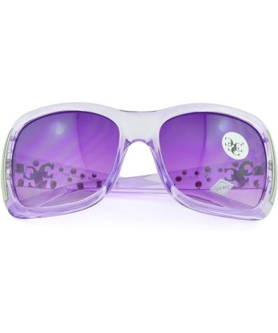 Women's Celebrity Style Sunglasses - Oversized Retro Style - Purple-iv - CI12DFL9EL3 $4.57 Round