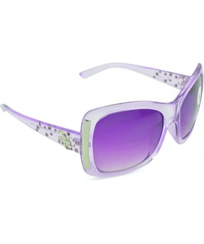 Women's Celebrity Style Sunglasses - Oversized Retro Style - Purple-iv - CI12DFL9EL3 $4.57 Round