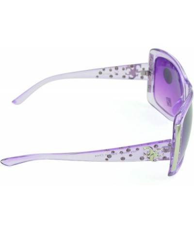 Women's Celebrity Style Sunglasses - Oversized Retro Style - Purple-iv - CI12DFL9EL3 $4.57 Round