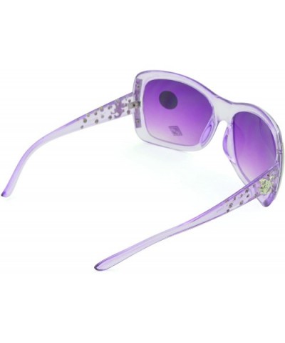 Women's Celebrity Style Sunglasses - Oversized Retro Style - Purple-iv - CI12DFL9EL3 $4.57 Round