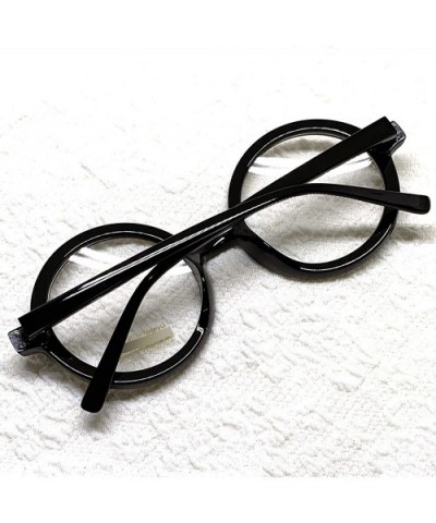 Classic Round Horn Rimmed Eye Glasses Clear Lens Oval Non Prescription Frame - Black 20473 - C118XCYYX6I $8.89 Oversized