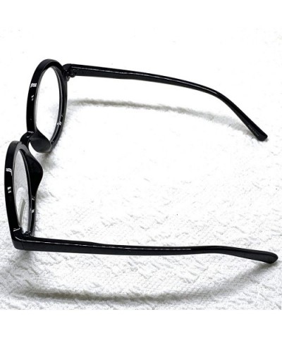 Classic Round Horn Rimmed Eye Glasses Clear Lens Oval Non Prescription Frame - Black 20473 - C118XCYYX6I $8.89 Oversized