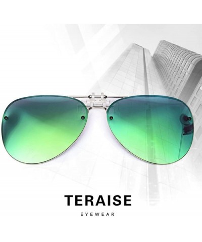 Anti Glare Polarized Clip-on Sunglasses for Unisex Suitable for Outdoor Sport - Green - C118E2KCKGC $10.21 Sport