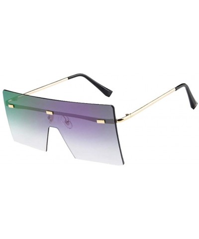Big Square Rimless Sunglasses Women Men Vintage Metal Oversized Shades Eyewear - Purple - CQ1905ASEIQ $8.32 Square