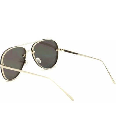 Large Aviator Flat Lens Mirror Sunglasses - Rimless Look - Multiple Colors - Silver Frame Silver Mirro - CO1862AARX4 $6.98 Ri...