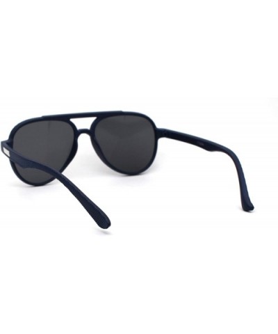 Mens Gentlemans Mod Designer Plastic Racer Sunglasses - Navy Silver Blue Mirror - CO1977CETWG $8.65 Round