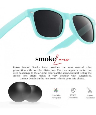 Polarized Sunglasses for Men and Women Stylish & Trendy Sun Glasses - Matte Turquoise - Smoke - CV1960T654L $8.25 Wayfarer