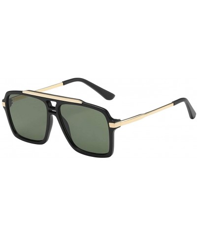 Pouch Men Manhattan Vintage Hipster Design Hybrid Sunglasses - .87041-black-gold-frame-green - CP18SDGZQMS $5.13 Square