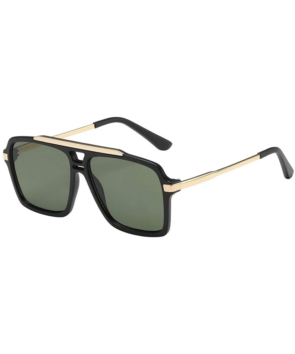 Pouch Men Manhattan Vintage Hipster Design Hybrid Sunglasses - .87041-black-gold-frame-green - CP18SDGZQMS $5.13 Square