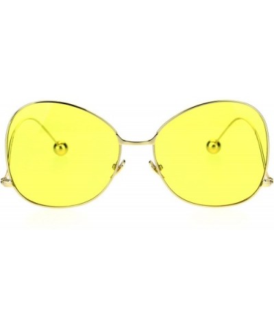 Womens Down Temple Swan Pop Color Butterfly Metal Rim Sunglasses - Gold Yellow - C2184MKAYGN $12.40 Butterfly