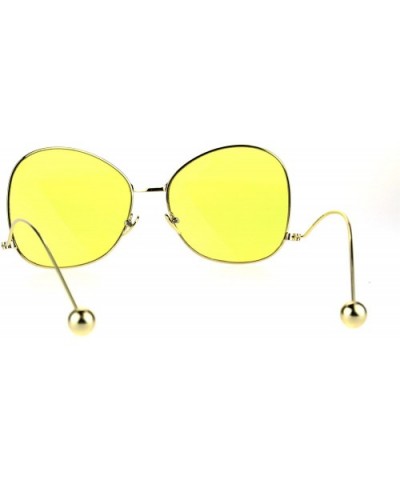 Womens Down Temple Swan Pop Color Butterfly Metal Rim Sunglasses - Gold Yellow - C2184MKAYGN $12.40 Butterfly