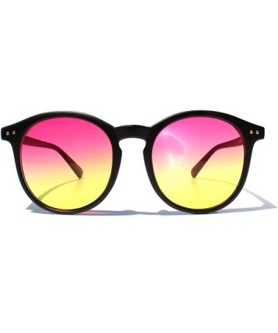 SIMPLE Round Fashion Sunglasses for Men Women Classic Style - Red Yellow - CJ18ZCNIT0H $5.77 Round