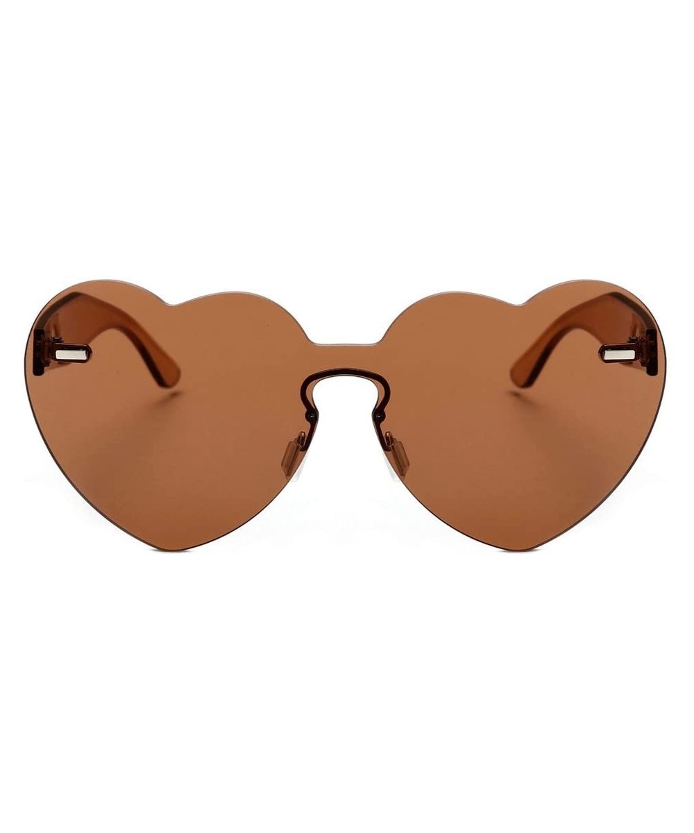 Eyewear Women Fashion Heart-Shaped Shades Sunglasses Integrated UV Candy Colored Glasses(C) - C - CZ195OU77SZ $10.21 Oversized