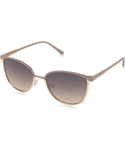Women's LD244 Rectangular Sunglasses with 100% UV Protection - 55 mm - Gold & Nude - CE180NOCX8Q $29.50 Rectangular