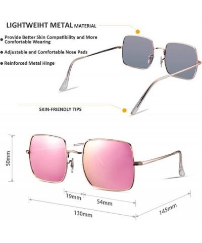 Retro Small Square Polarized Sunglasses for Women 2020 Trendy Style MS51920 - CZ195T6I9M7 $11.07 Square