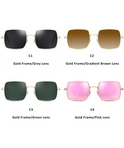 Retro Small Square Polarized Sunglasses for Women 2020 Trendy Style MS51920 - CZ195T6I9M7 $11.07 Square