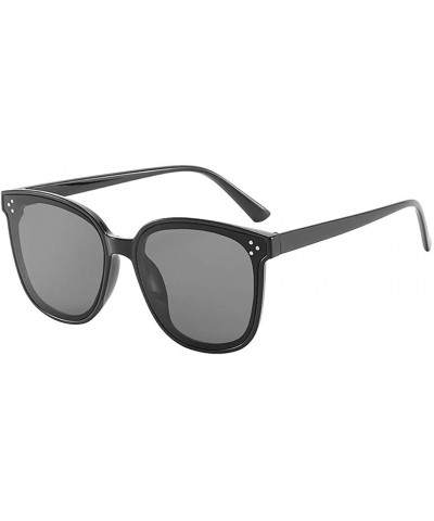 Men's and women's universal sunglasses retro Harajuku box mdding sunglasses - Black - C418T4XEOX5 $6.73 Rectangular