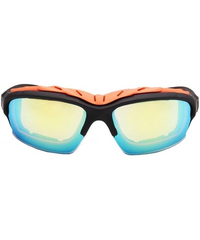 Men Reflective Mirror UV Sunglass Women Outdoors Sport Goggles Glasses - Gold - CZ182GHGQOK $5.94 Goggle