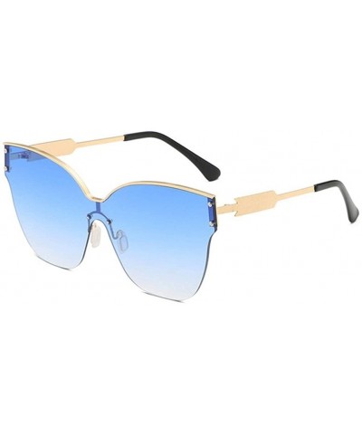 Trendy Oversized One Piece Sunglasses Women Half Frame Arrow Leg Cateye Eyewear UV Protection - C3 - CJ190OIW4Z6 $10.10 Overs...
