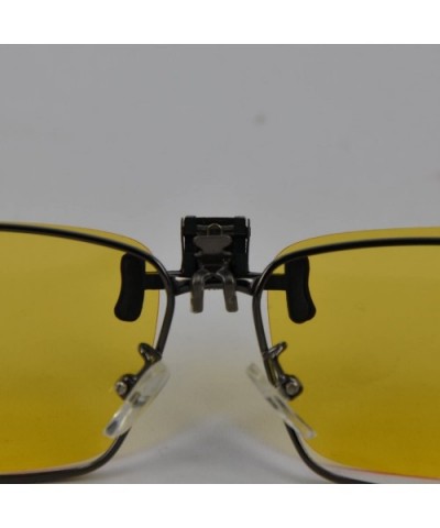 Night Vision Polarized Uv Driving Clip on Flip up Sunglasses for Metal Frame Size L with Case - C011K8Q34XD $18.46 Rectangular