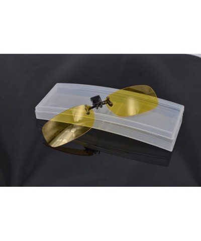 Night Vision Polarized Uv Driving Clip on Flip up Sunglasses for Metal Frame Size L with Case - C011K8Q34XD $18.46 Rectangular