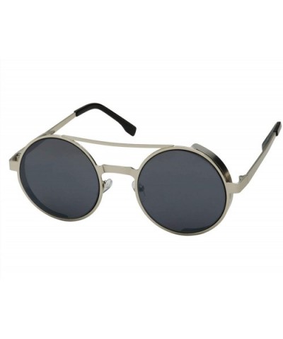 1 Pc Heavy Duty Cool Steampunk Vintage Retro Style Round Sunglasses - Choose Color - Silver - CD18NSH4YC5 $19.63 Round